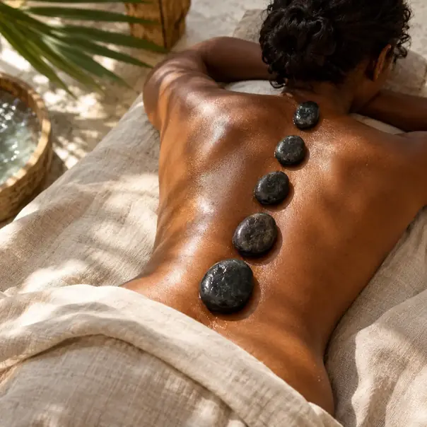 Warm basalt stones